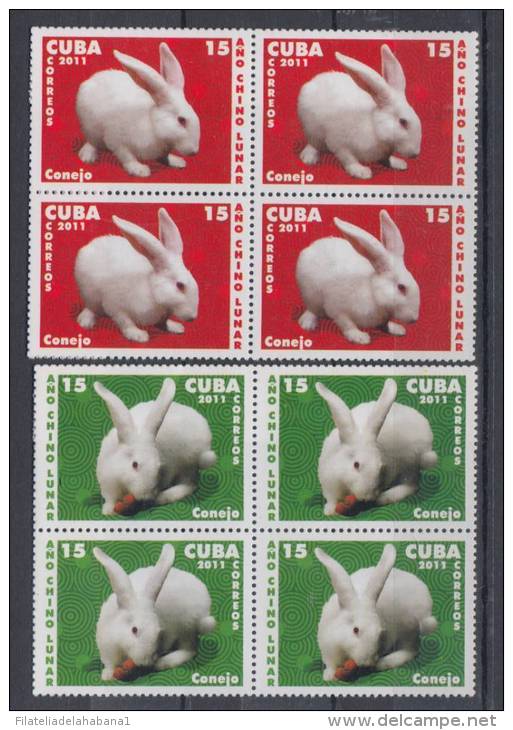 2011.4 CUBA 2011 MNH CHINA YEAR. RABBIT. AÑO DEL CONEJO. BLOCK 4 - Ongebruikt