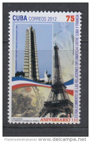 2012.16 CUBA 2012 MNH FRIENSHIP FRANCE. AMISTAD FRANCIA. EIFFEL TOWER - Ongebruikt