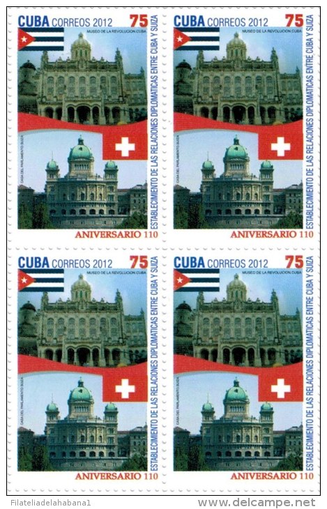 2012.24 CUBA 2012 MNH FRIENDSHIP SWITZERLAND. AMISTAD SUIZA.BLOCK 4 - Neufs