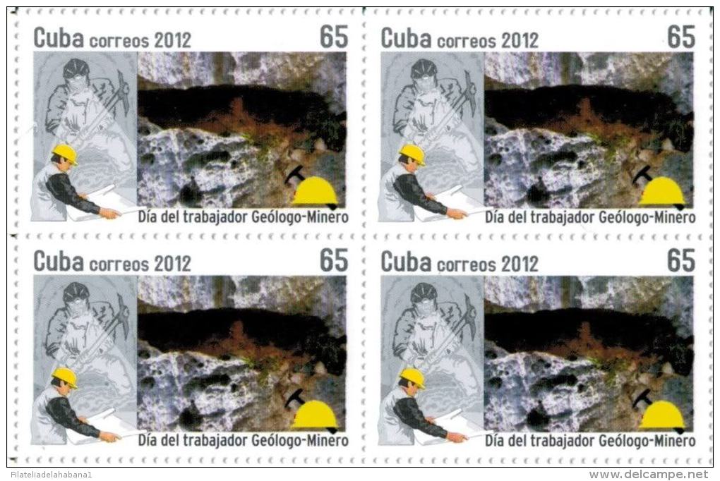 2012.26 CUBA 2012 MNH MINNING GEOLOGICAL MAN. MINERIA. MINAS. BLOCK 4 - Unused Stamps