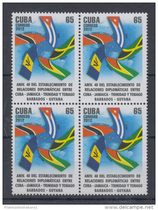 2012.33 CUBA 2012 MNH FRIENDSHIP JAMAICA TRINIDAD TOBAGO BARBADOS GUYANA BLOCK 4 - Unused Stamps