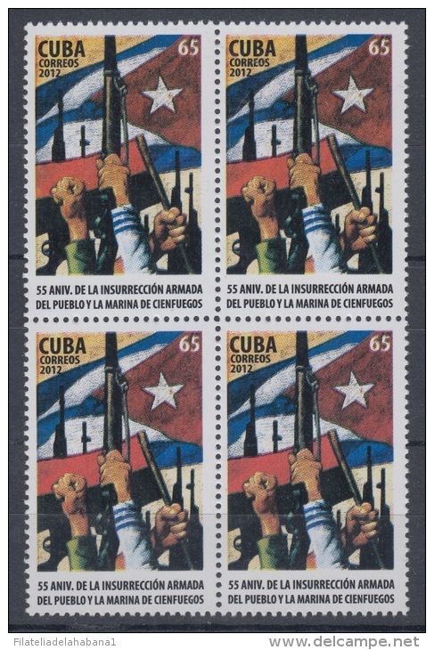 2012.6 CUBA 2012 MNH REVOLUTION IN CIENFUEGOS. LEVANTAMIENTO MILITAR. BLOCK 4 - Unused Stamps