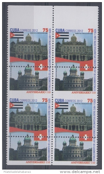 2012.39 CUBA 2012 MNH PERFORATION ERROR.FRIENDSHIP SWITZERLAND. AMISTAD SUIZA - Imperforates, Proofs & Errors