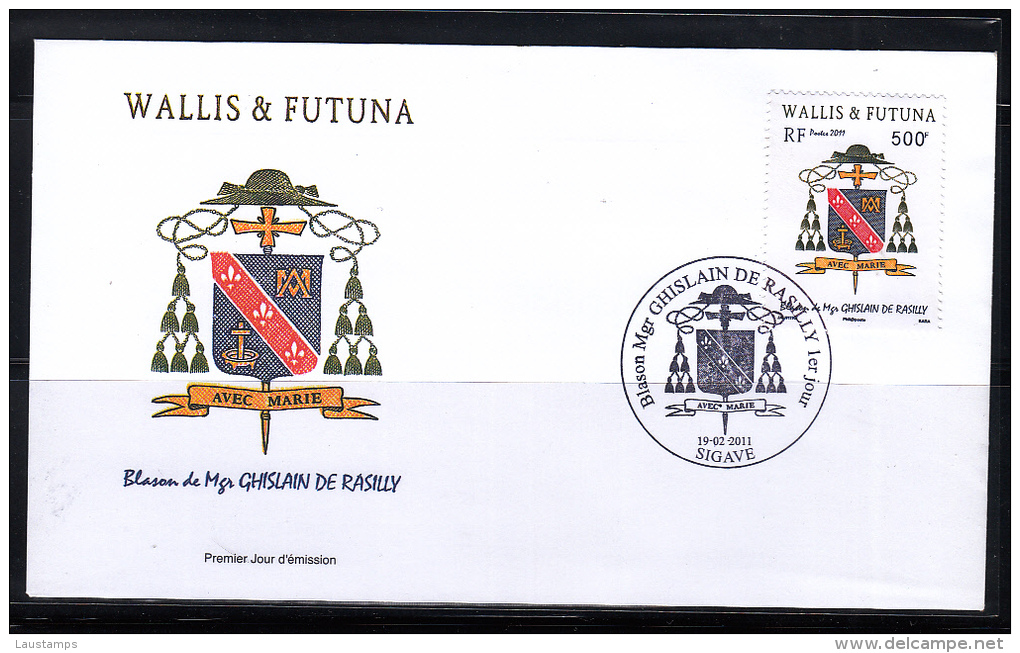 Wallis Et Futuna 2011 Coat Of Arms Of Bishop Ghislain De Rasilly FDC - FDC