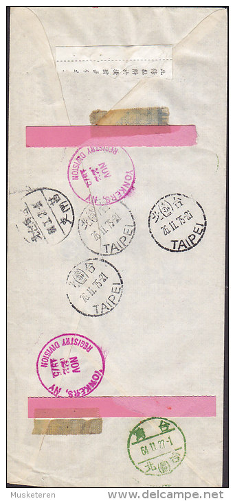 United States Airmail Registered Special Delivery EXPRÉS Label YONKERS Meter Stamp Cover To TAIPEI Taiwan (2 Scans) - Express & Recommandés