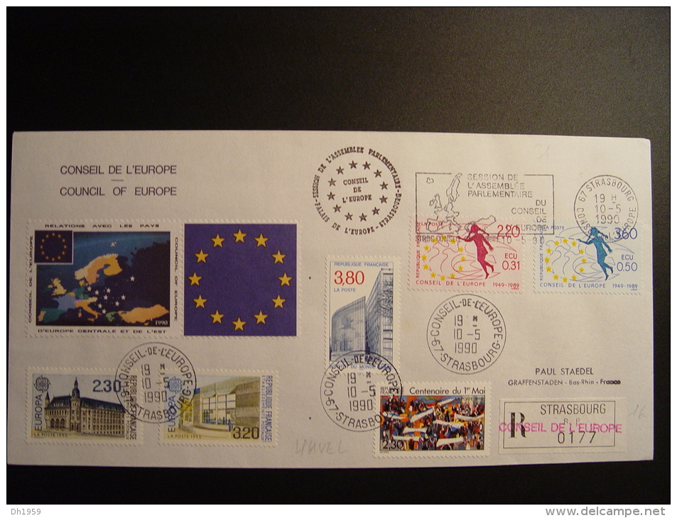VACLAV HAVEL PRESIDENT 25e ETAT MEMBRE (10.5.1990) CONSEIL EUROPE EUROPARAT COUNCIL EUROPE TIRAGE LIMITE - Storia Postale