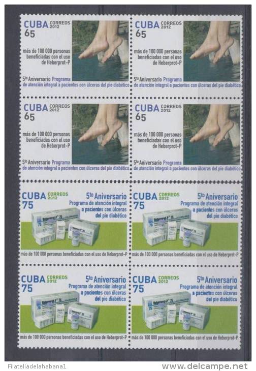 2012.35 CUBA 2012 MNH DIABETIC MEDICINE. DIABETIS. FARMACIA. PHARMACY. BLOCK 4 - Unused Stamps