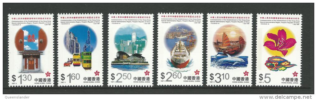 1997  Establishment Of Special Admin Region Set Of 6 SG Cat No´s 900/905   New Complete MUH On Rear - Neufs