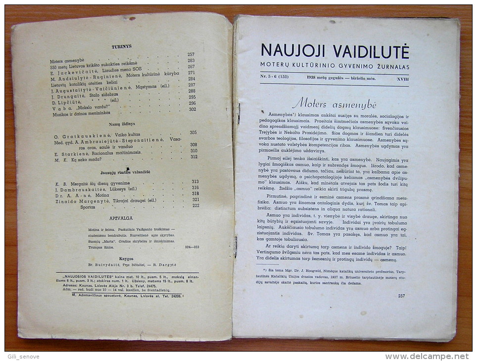 Lithuanian Magazine/ Naujoji Vaidilute 1938 No. 5-6 - Revues & Journaux