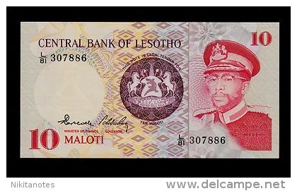 LESOTHO 10 MALOTI 1984 L/81 PICK # 6b AU-UNC. - Lesoto
