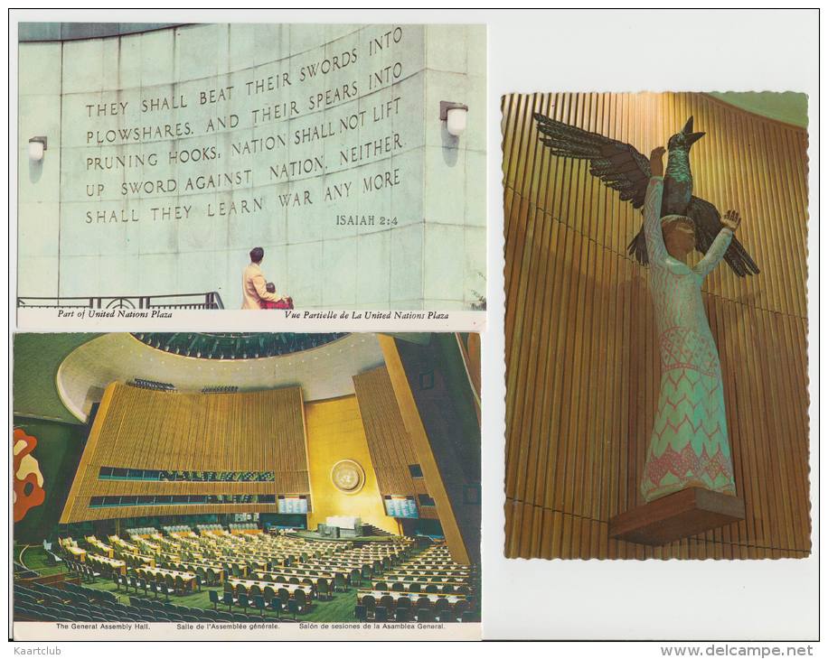 10 POSTCARDS : UNITED NATIONS: IN- & EXTERIOR - New York - USA   (See 4 Scans) - 5 - 99 Postkaarten