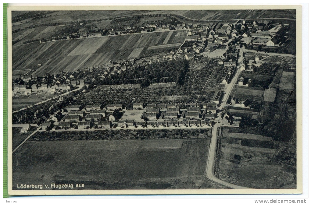 Löderburg V. Flugzeug Aus, Um 1930/1940, Verlag: Fa. Beck- Otto Heyer, Löderburg ,  Postkarte  Unbenutzte Karte - Stassfurt