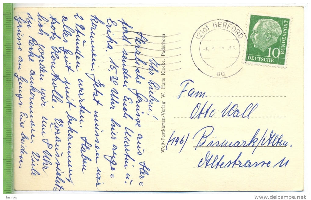 Herford/Westf., Münsterkirche Um 1950/1960, Verlag: Hans Klocke, Paderborn  , Postkarte Mit Frankatur, Mit Stempel - Herford