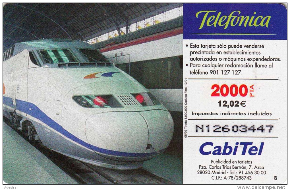 TWK, Spanien, Schnellzug, 2000 Pta = 12,02 Euro Gebraucht - Sonstige & Ohne Zuordnung
