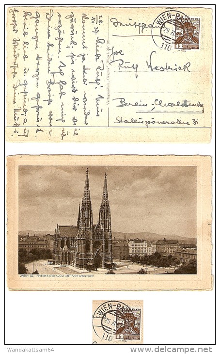 AK 508 WIEN IX., FREIHEITSPLATZ MIT VOTIVKIRCHE 25. XI. 37 110 WIEN - PASSAU - Wien Mitte