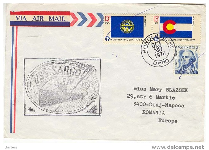 USA   1976 .  USS SARGO SSN 583 ;  Used Cover - Sous-marins