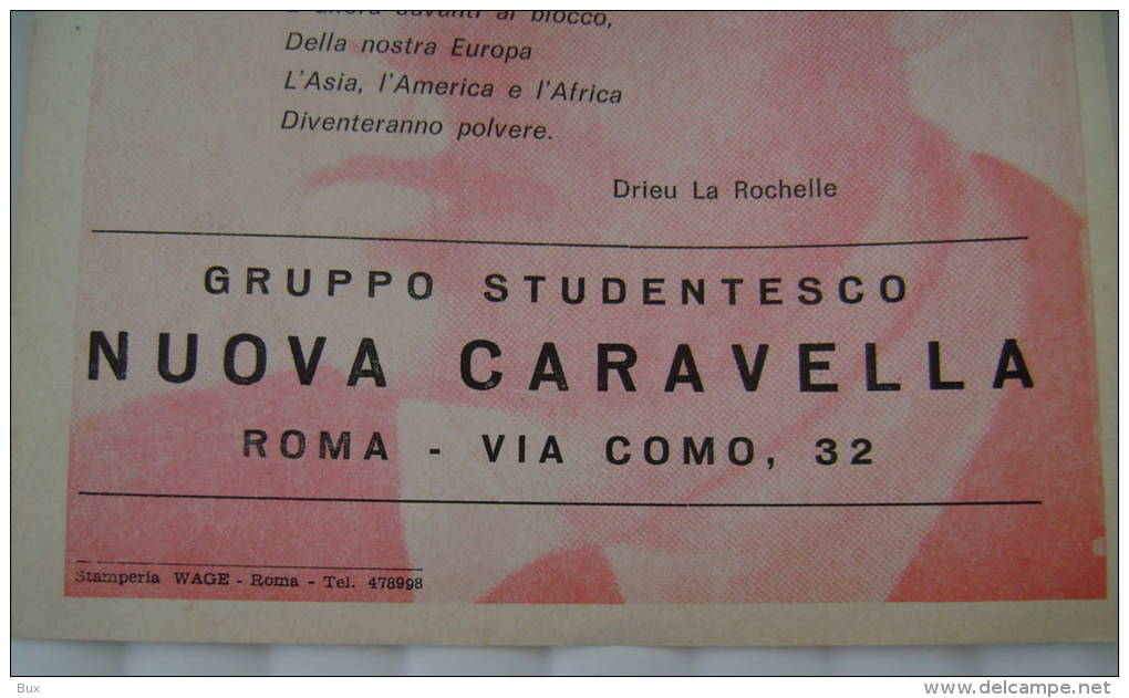 BARI  TIMBRO  AVANGUARDIA RIVOLUZIONARIA   GRUPPO STUDENTESCO ROMA NUOVA CARAVELLA  VOLANTINO  MOVIMENTO  POLITICA - Manifesti