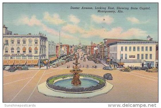 Alabama Montgomery Dexter Avenue Looking East Showing State Capitol - Montgomery