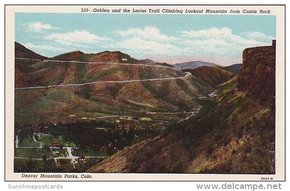 Colorado Denver Mountain Parks Golden And Lariat Trail Climbing Lootout Mountain From Castle Rock Denver Mountain Parks - Denver