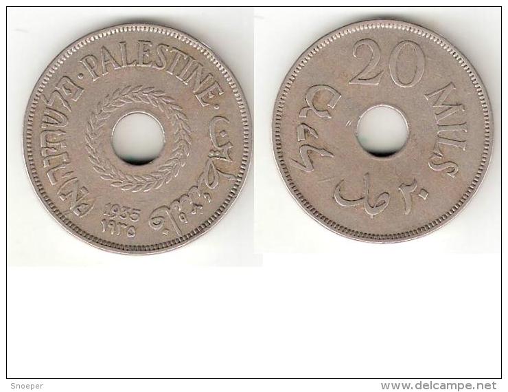 *palestina 20 Mils1935 Km 5  Vf+ !! Catalog Val 60$ - Andere - Azië