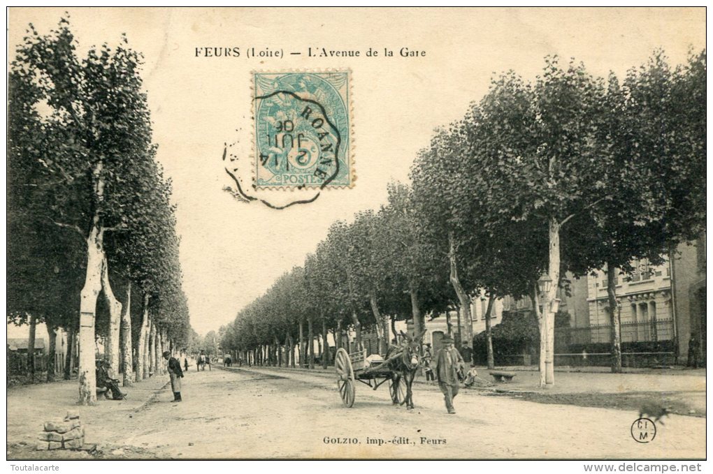 CPA 42 FEURS L AVENUE DE LA GARE 1906 - Feurs