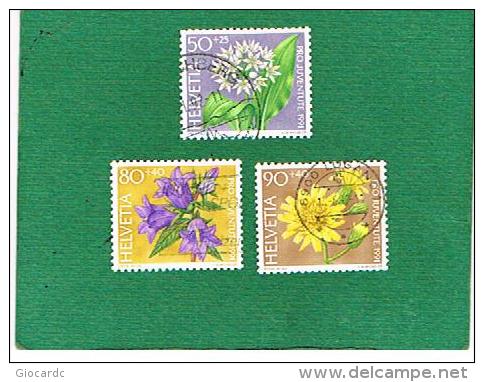 SVIZZERA (SWITZERLAND) -   SG J316.319 - 1991 /   PRO JUVENTUTE (3 STAMPS OF THE SET)  - USED - Gebraucht