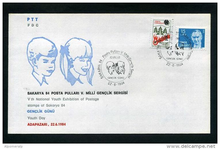 TURKEY 1984 FDC - V Th National Youth Exhibition Of Postage Stamps Of Sakarya, Youth Day, Adapazari, Jun. 22 - FDC