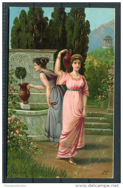 Art J.C. Robert Kämmerer Greek Ladies At Fountain - Paintings