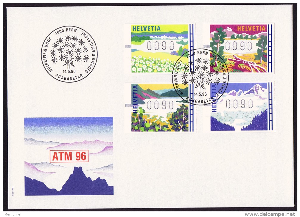 1996  Série ATM Sur FDC - Automatenzegels