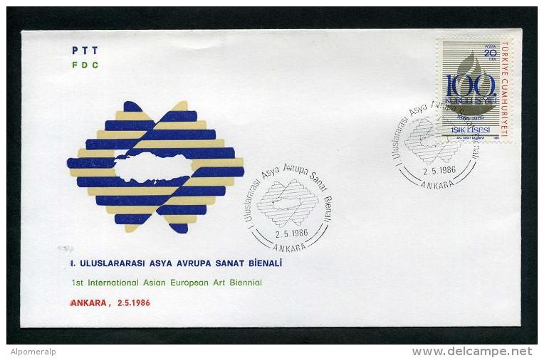 TURKEY 1986 FDC - 1st International Asian European Art Biennial, Ankara, May. 2 - FDC