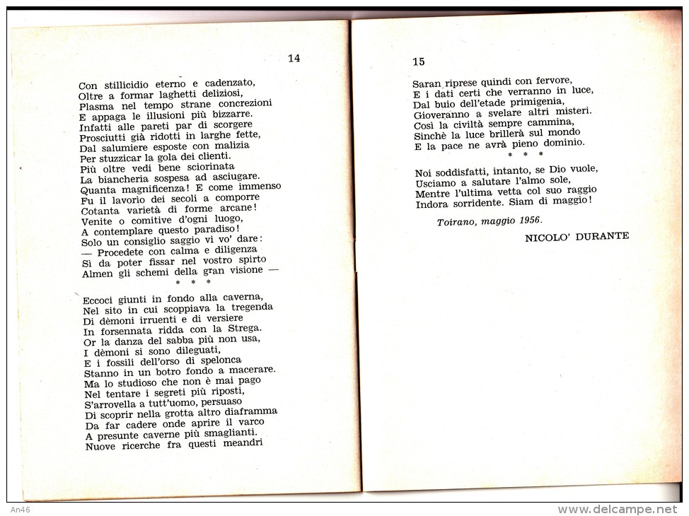 LIBRETTO ALBUM TOIRANO-NICOLO' DURANTE-COME FU SCOPERTA LA "GROTTA DELLA STREGA"DI TOIRANO 1956 FORMATO 12,3 X 17,3 - Altri & Non Classificati