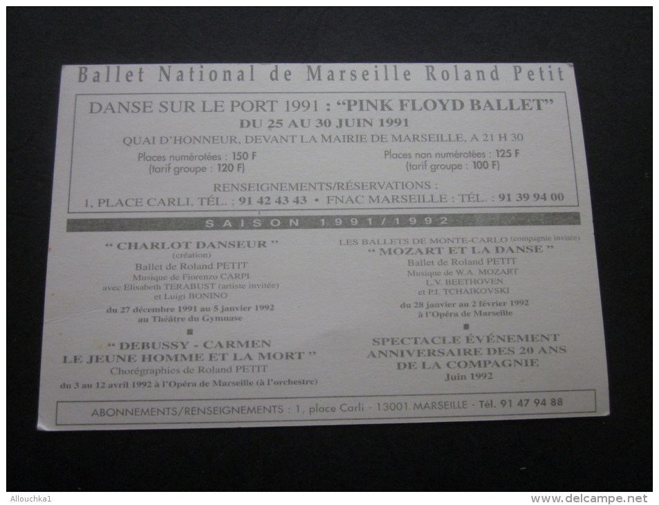 CPM:Danse Sur Le Port 1991 Ballet National De Marseille Roland Petit - Danse Sur Le Port Pink Floyd Ballet - Danse