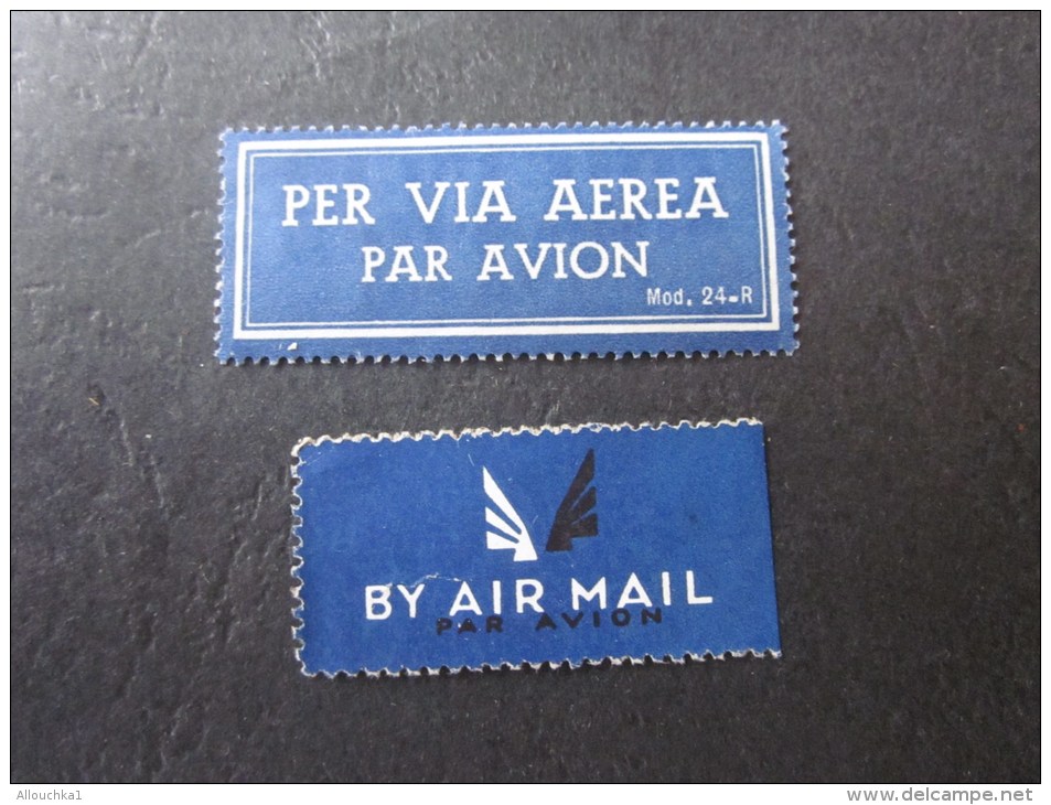 étiquettes Postales Par Avion By Air Mail  Corréos Aéro  Per Via Aéra Document Des Postes: - Autres & Non Classés
