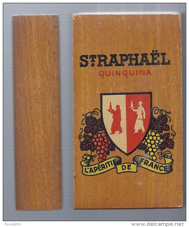 Boite A Jeu De Cartes A Jouer En Bois Imprimé ST SAINT RAPHAEL QUINQUINA L'apéritif De France Le Grand Vin Raisin Blason - Scatole