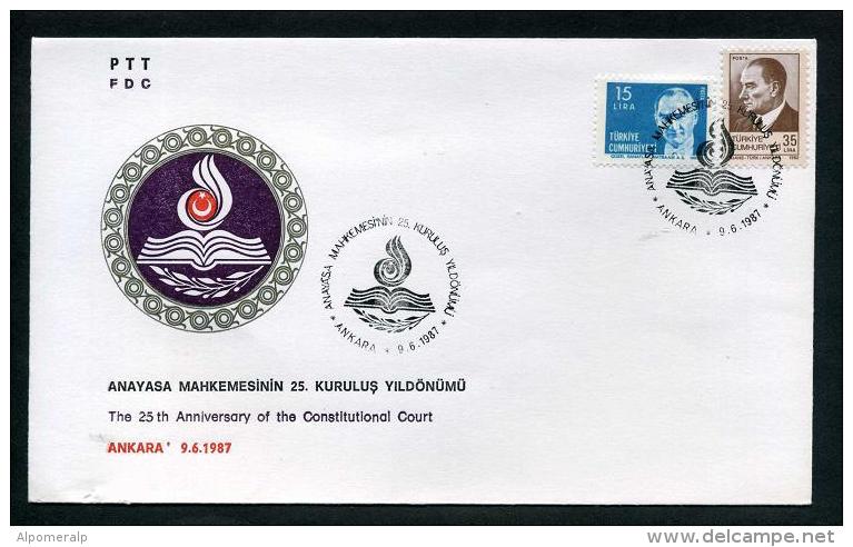 TURKEY 1987 FDC - The 25th Anniversary Of The Constitutional Court, Ankara, Jun. 9 - FDC