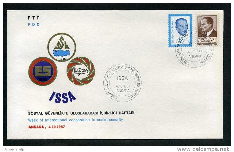 TURKEY 1987 FDC - Week Of International Cooperation In Social Security (ISSA), Ankara, Oct. 4 - FDC