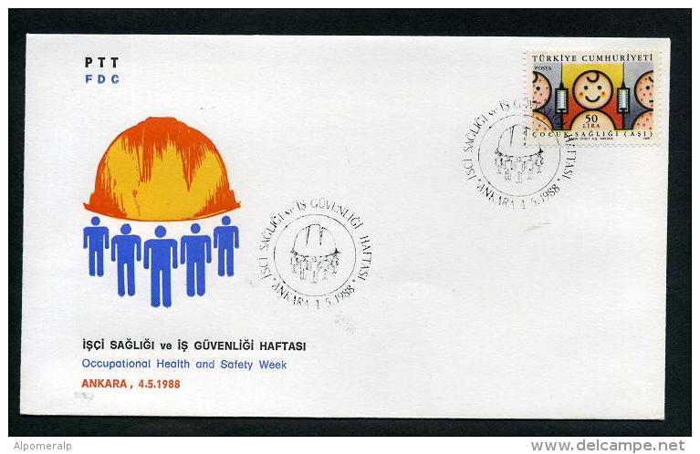 TURKEY 1988 FDC - Occupational Health And Safety Week, Ankara, May. 4 - FDC