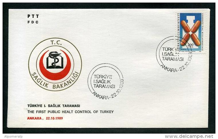 TURKEY 1989 FDC - The First Public Health Control Of Turkey, Ankara, Oct. 22 - FDC