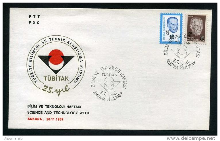 TURKEY 1989 FDC - Science And Technology Week, Ankara, Nov. 20 - FDC