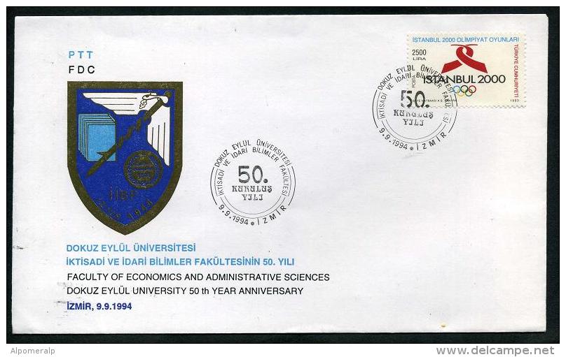 TURKEY 1994 FDC - Faculty Of Economics And Adm.Sciences, 9 Eylul University 50th Year Anniversary, Izmir, Sept. 9 - FDC