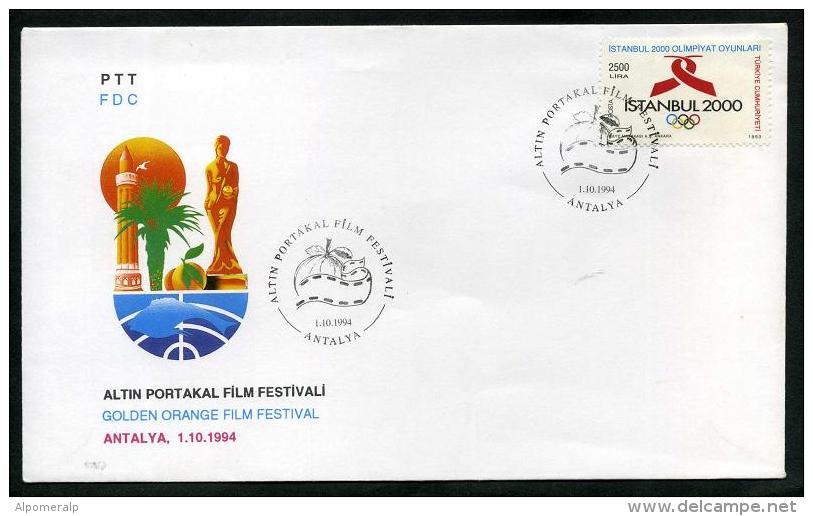 TURKEY 1994 FDC - Golden Orange Film Festival, Antalya, Oct. 1 - FDC