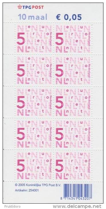 The Netherlands Mi 2072 "NL" Multiple; 10x5c; TPG Post Definitive 5 Cents - Full Sheet * * 2005 - Unused Stamps