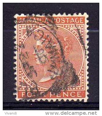 Jamaica - 1883 - 4d Definitive (Red Orange) - Used - Jamaïque (...-1961)