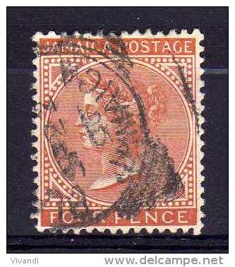 Jamaica - 1883 - 4d Definitive (Red Orange) - Used - Jamaica (...-1961)