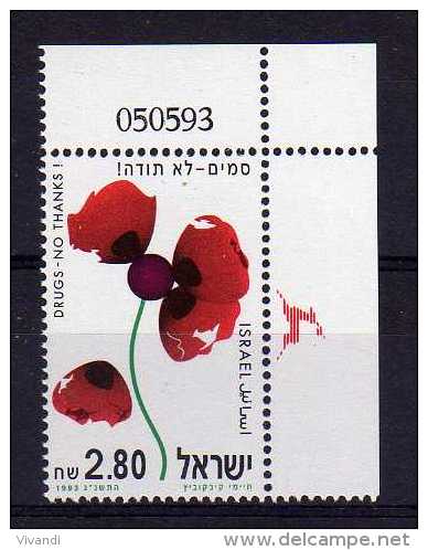 Israel - 1993 - Anti Drugs Campaign - MNH - Ongebruikt (met Tabs)