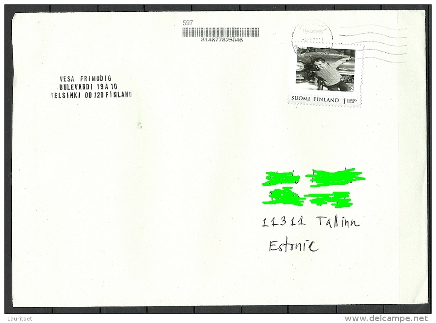 FINNLAND Finland 2011 Cover To Estonia Estland With My Stamp Meine Marke - Lettres & Documents