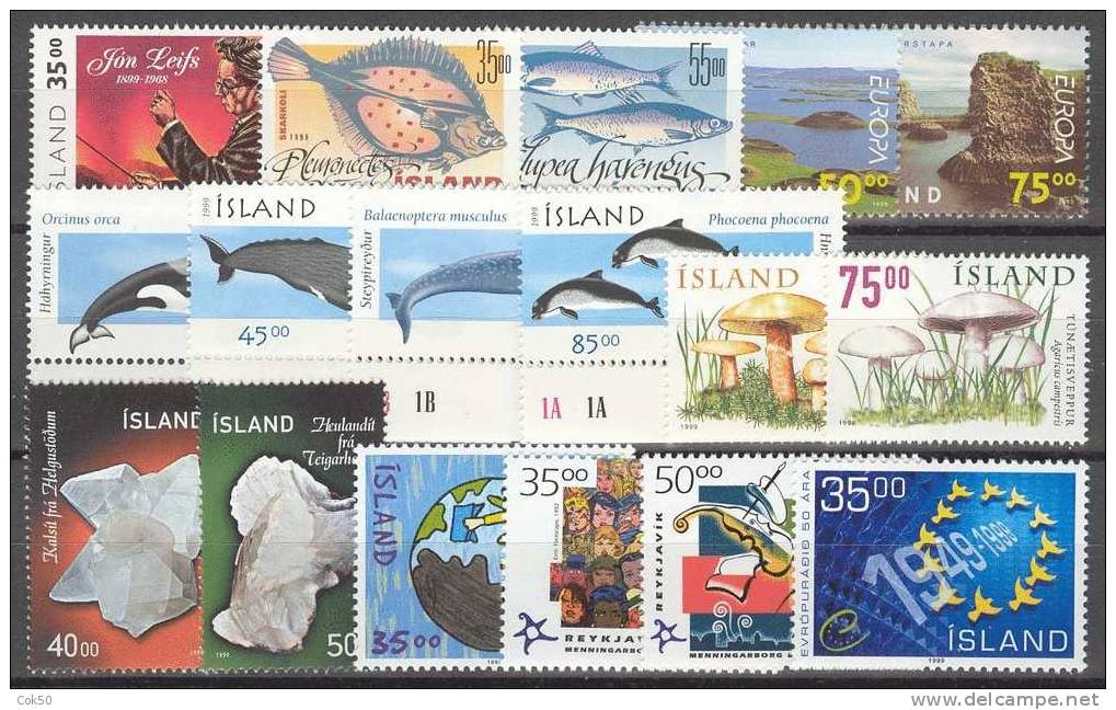 ICELAND - Full Year 1999 Complete (Michel # 902-40) - Perfect MNH Quality - Full Years