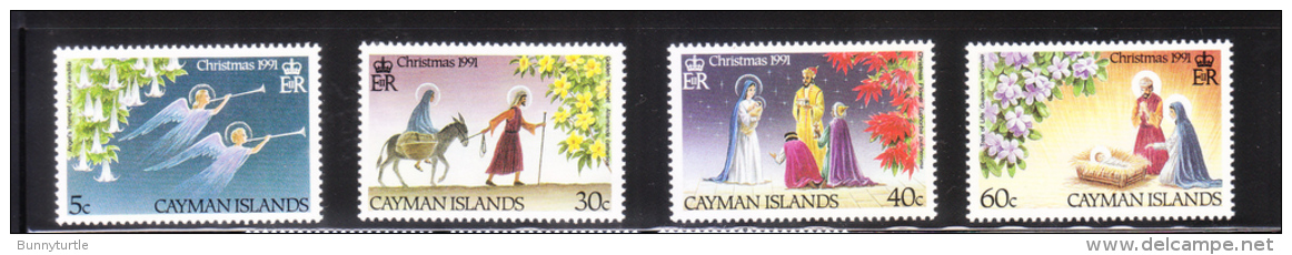 Cayman Islands 1991 Christmas Flowers & Scenes MNH - Iles Caïmans