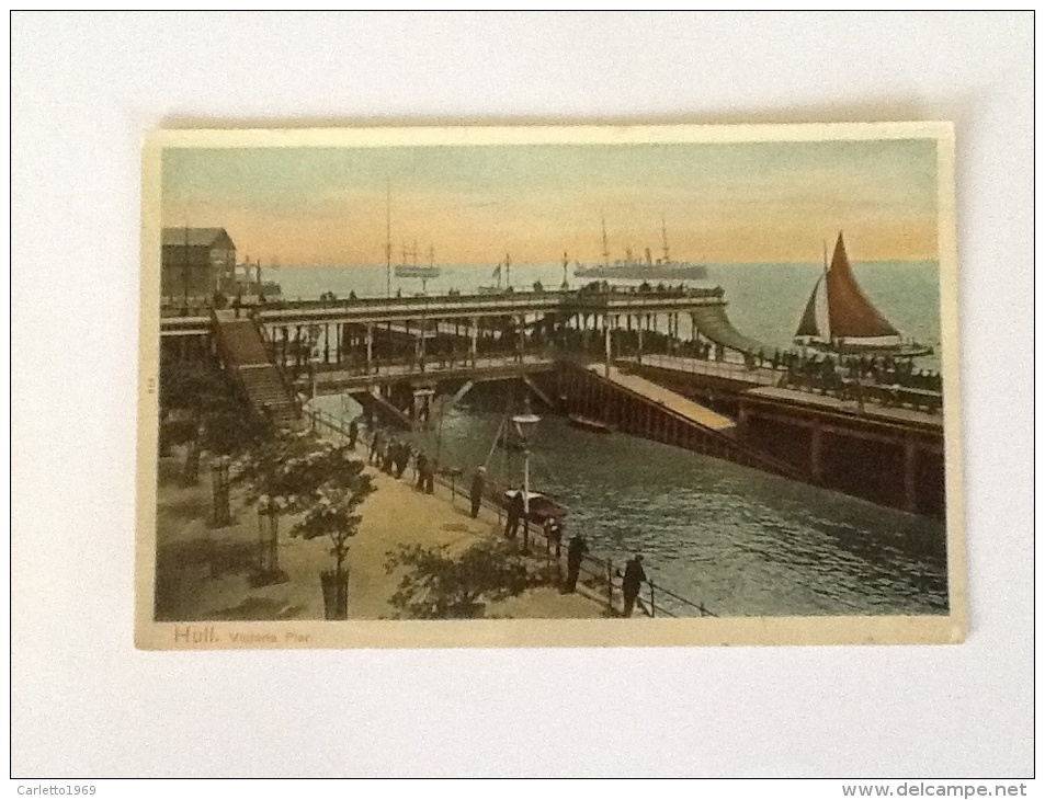 HULL VICTORIA PIER NON VIAGGIATA A COLORI ANNI 20 - Hull