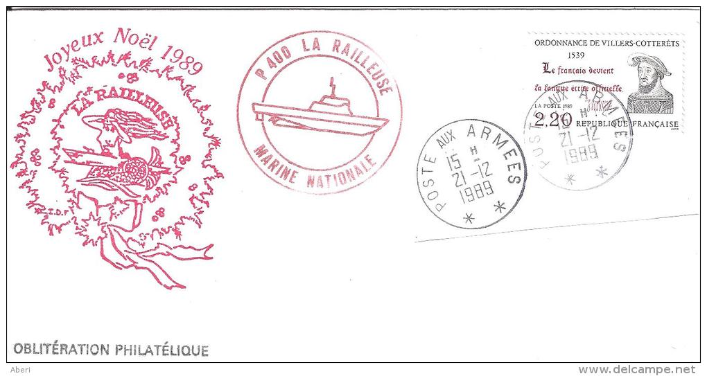 9781  Patrouilleur LA RAILLEUSE - JOYEUX NOËL 1989 - Poste Aux Armées ** - POLYNESIE - Briefe U. Dokumente